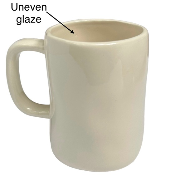 Rae Dunn MINE YOURS Mug Set White Red Large Letters Dimples NWT NIB OG 2017 - Picture 10 of 17